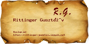 Rittinger Gusztáv névjegykártya
